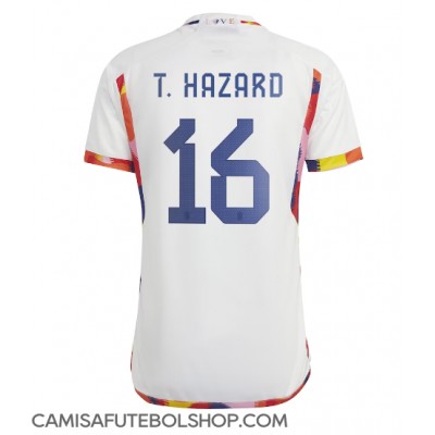 Camisa de time de futebol Bélgica Thorgan Hazard #16 Replicas 2º Equipamento Mundo 2022 Manga Curta